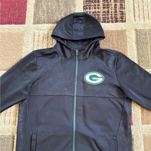 Black Hooded Jacket with Green Bay Packers Logo